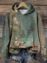 Freya | Cozy and Lightweight Floral Jacquard Knitted Hooded Sweater