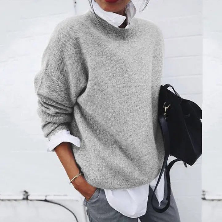 Elena | Luxury Cashmere Blend Crew-Neck Sweater