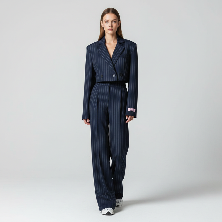 Adelina | Completo elegante a righe con blazer