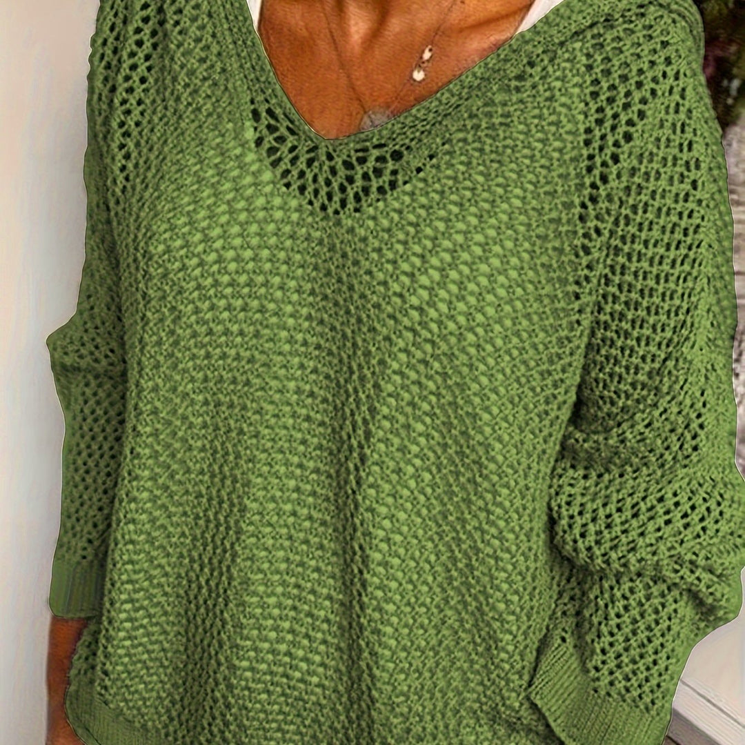Delaney | Open-Knit Hooded Sweater – Relaxed Style for Women