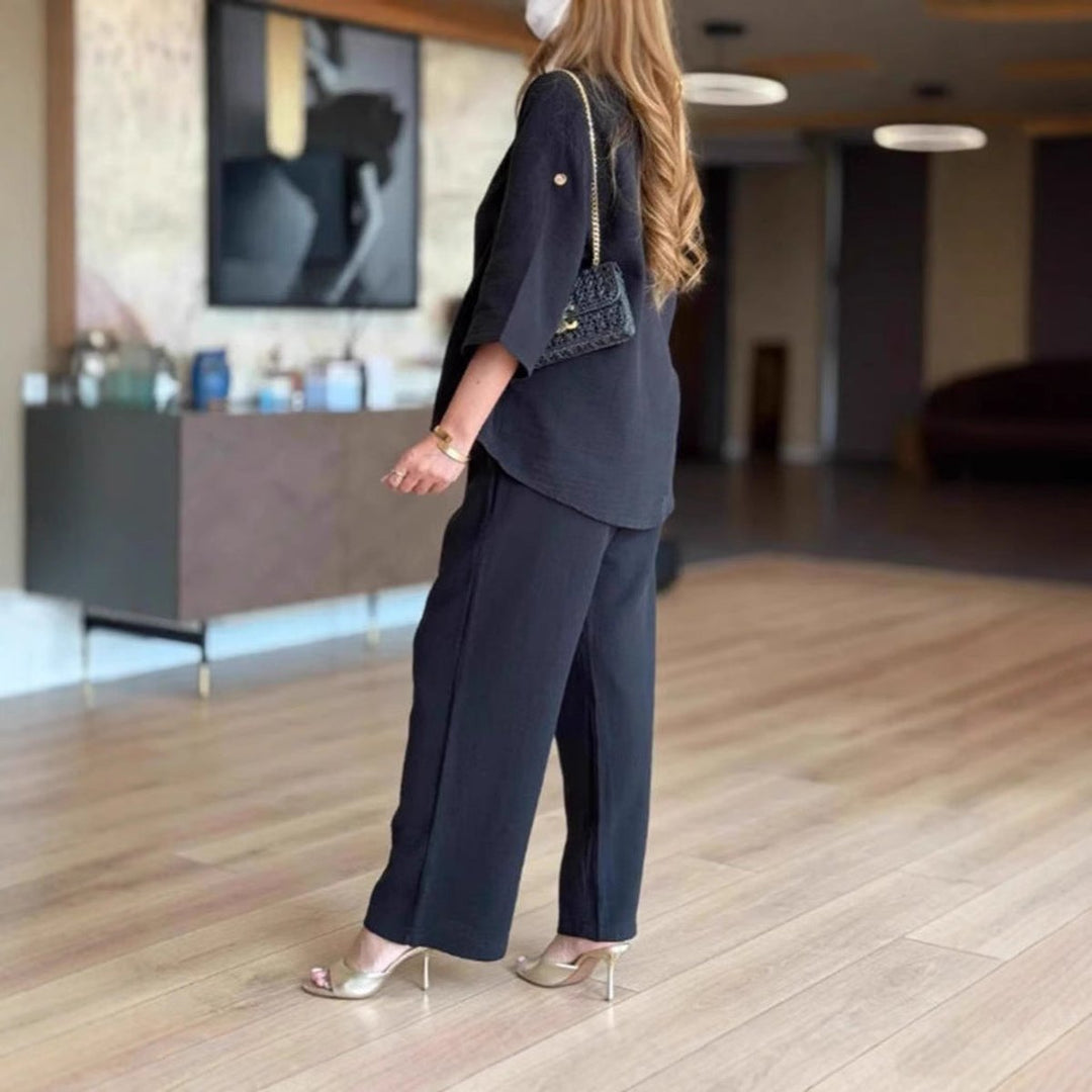 Julia | Completo due pezzi con tunica elegante e pantaloni a gamba larga