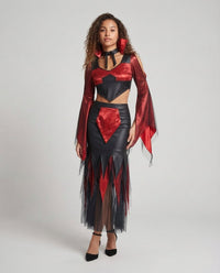 Delilah | Voluminous-Sleeve Tulle Devil Halloween Costume Dress