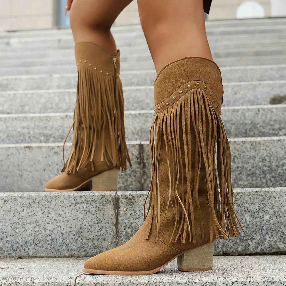 Isabella | Stivali da cowboy chic e classici con frange