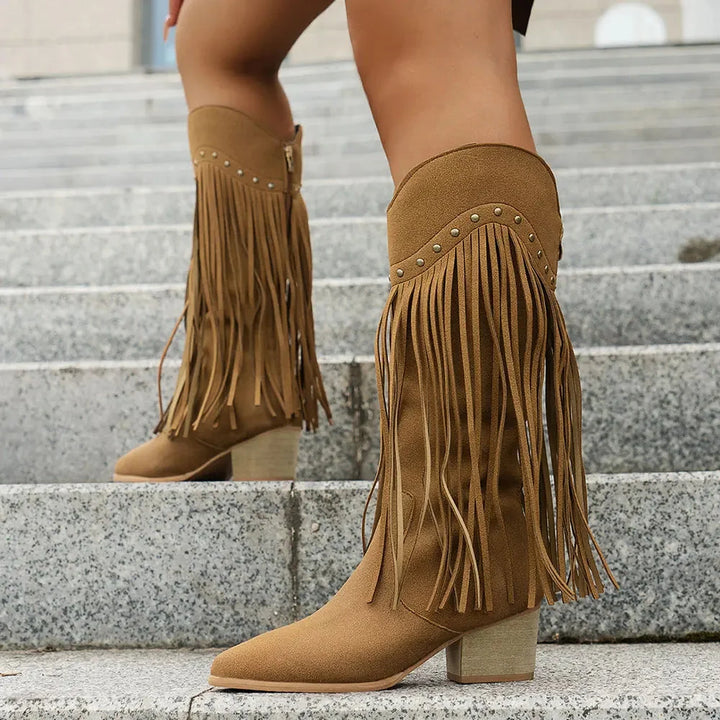 Isabella | Stivali da cowboy chic e classici con frange