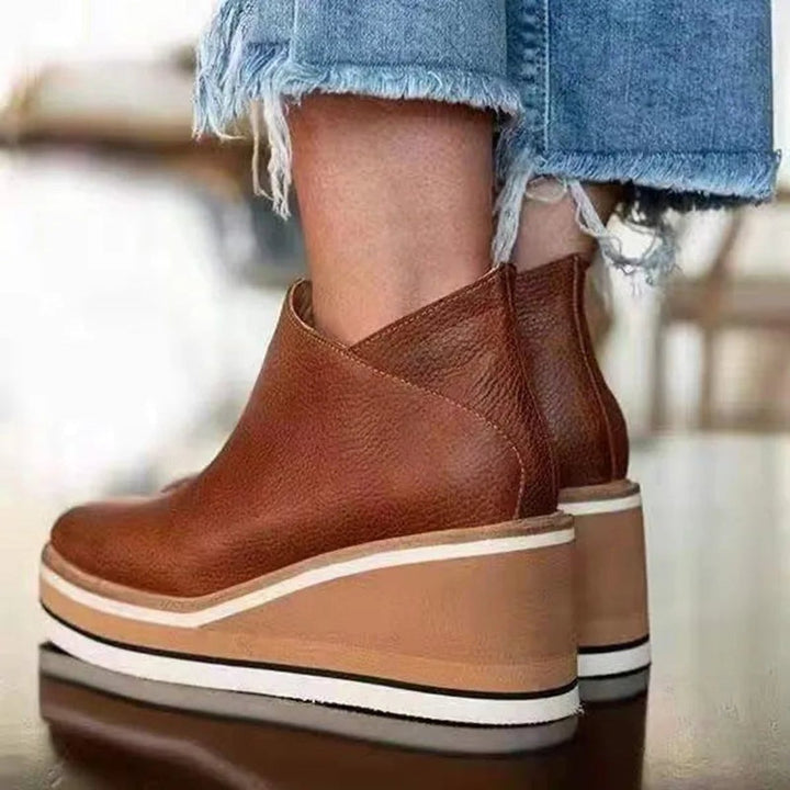 Aurora | Vintage-Inspired Platform Wedge Ankle Boots