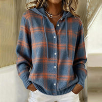 Harper | Cozy And Versatile Plaid Button-Up Hoodie