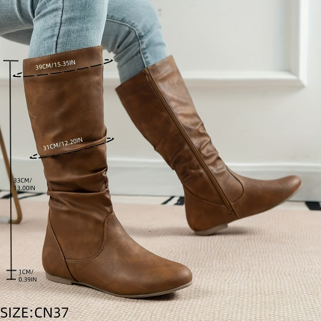 Elizabeth | Stivali casual e confortevoli al ginocchio con tacco basso