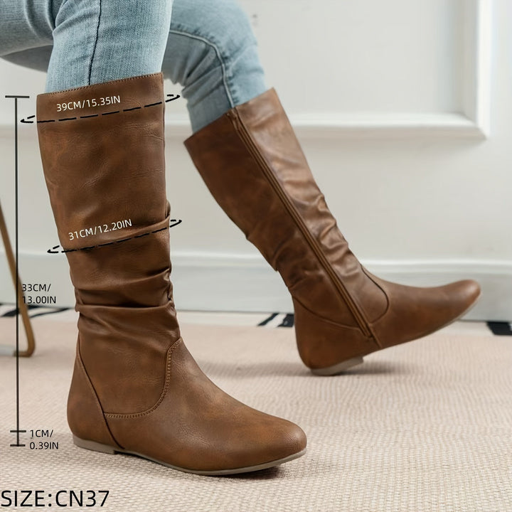 Elizabeth | Stivali casual e confortevoli al ginocchio con tacco basso