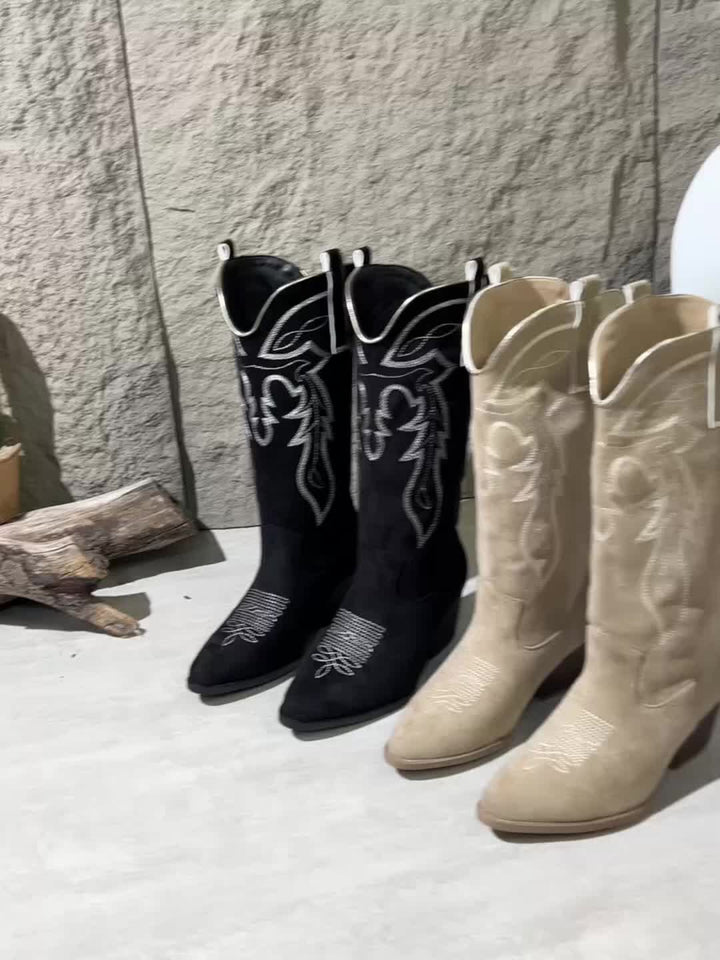 Madison | Bottes de cowboy western à tige large brodées
