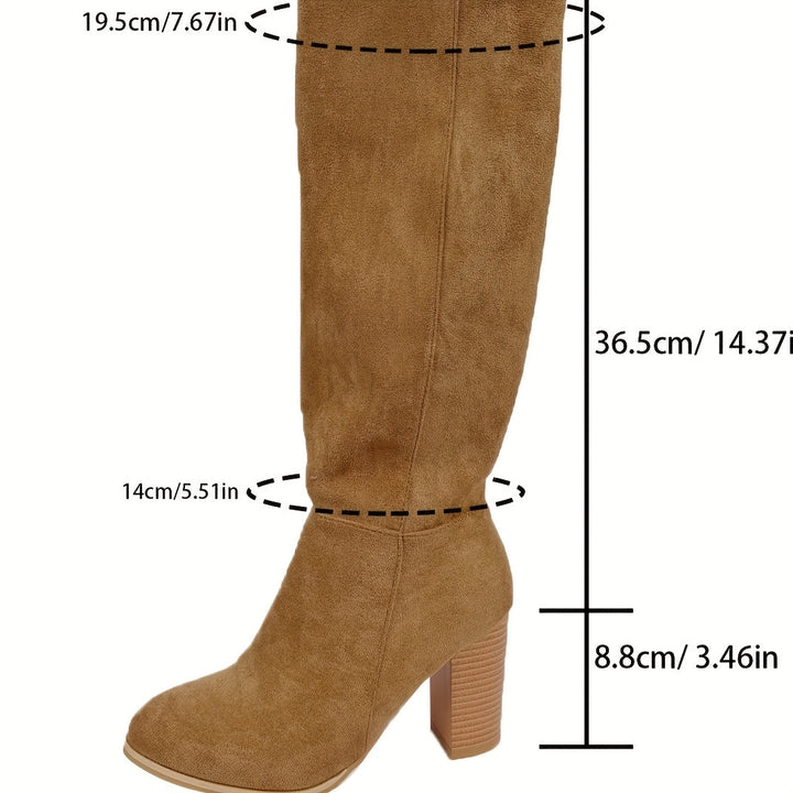 Madison | Bottes western à tige large, aspect suède et hauteur genou