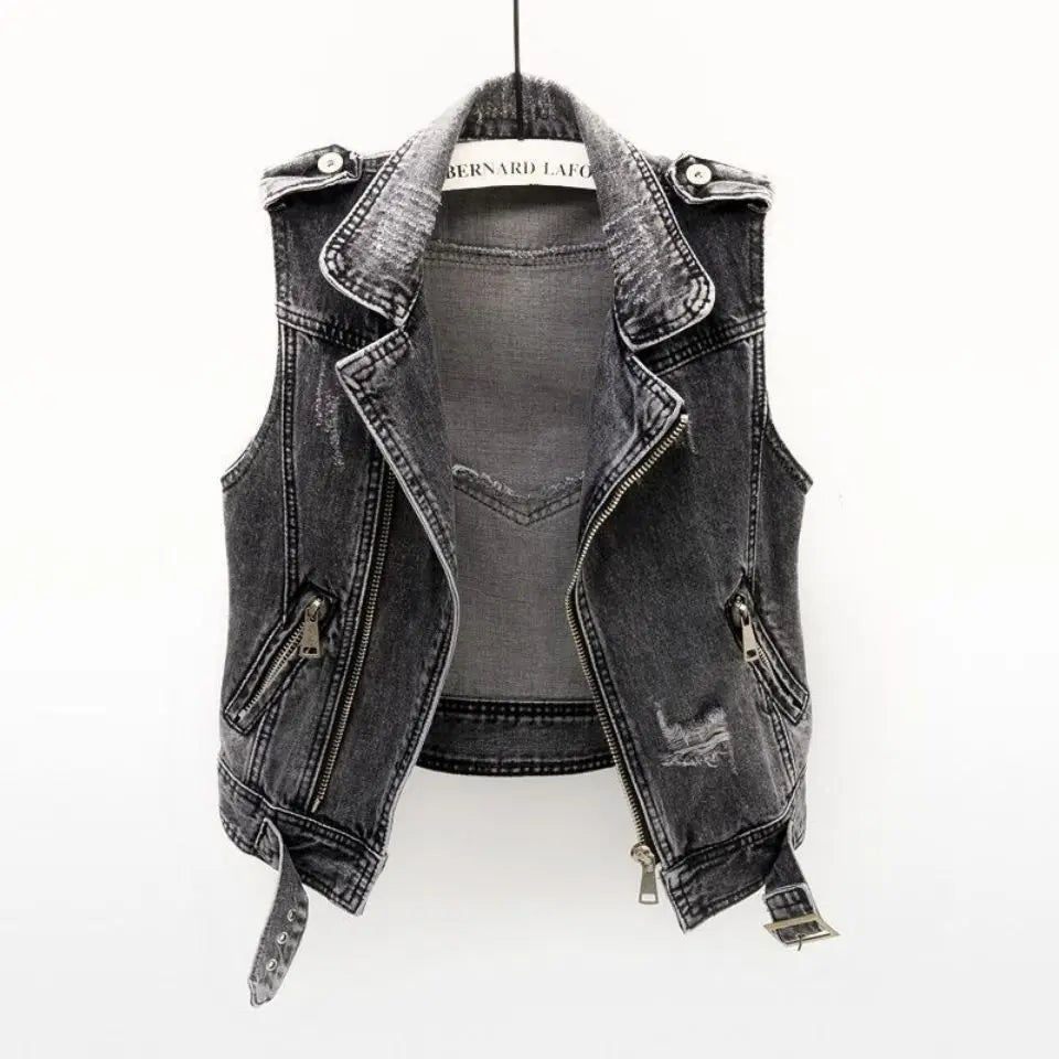 James | Gilet in denim vintage e alla moda effetto vissuto