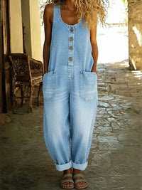 Sienna | Relaxed And Timeless Sleeveless Denim Overalls