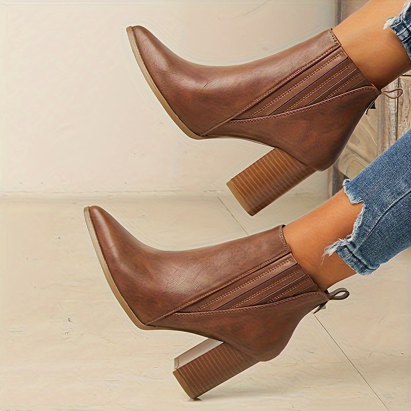 Alice | Bottines élégantes à bout pointu et talon carré