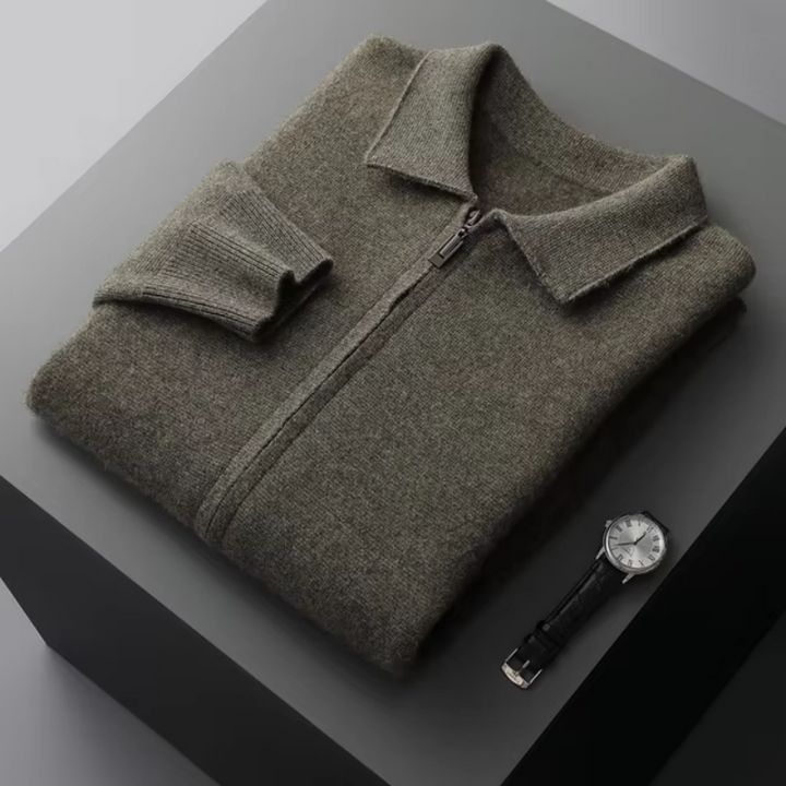 Ethan | Anspruchsvoller und stilvoller Strick-Cardigan mit durchgehendem Reißverschluss