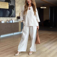 Julia | Completo due pezzi con tunica elegante e pantaloni a gamba larga