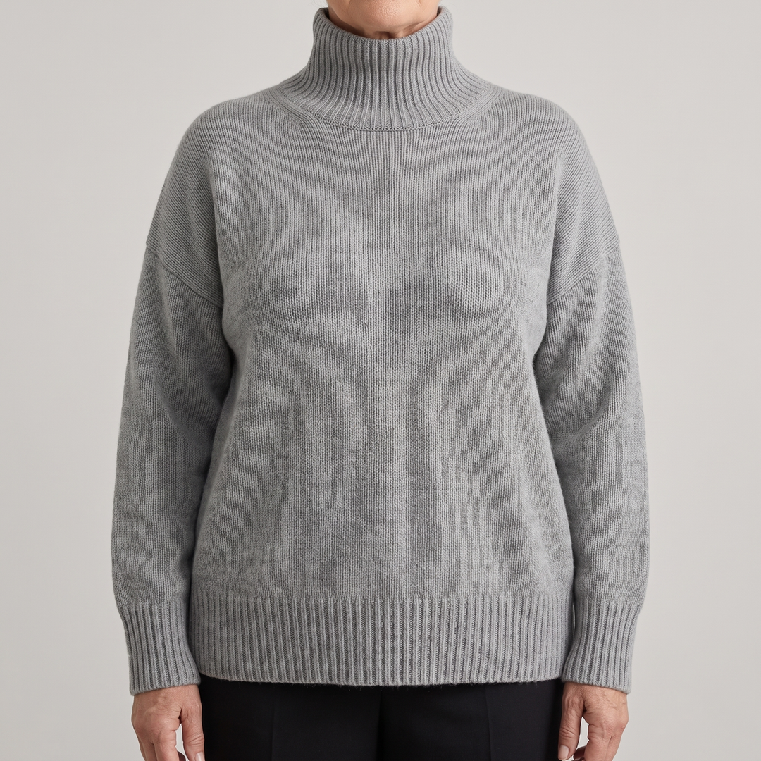 Isabella | Cashmere Sweater – Elegant High-Neck Design for Women