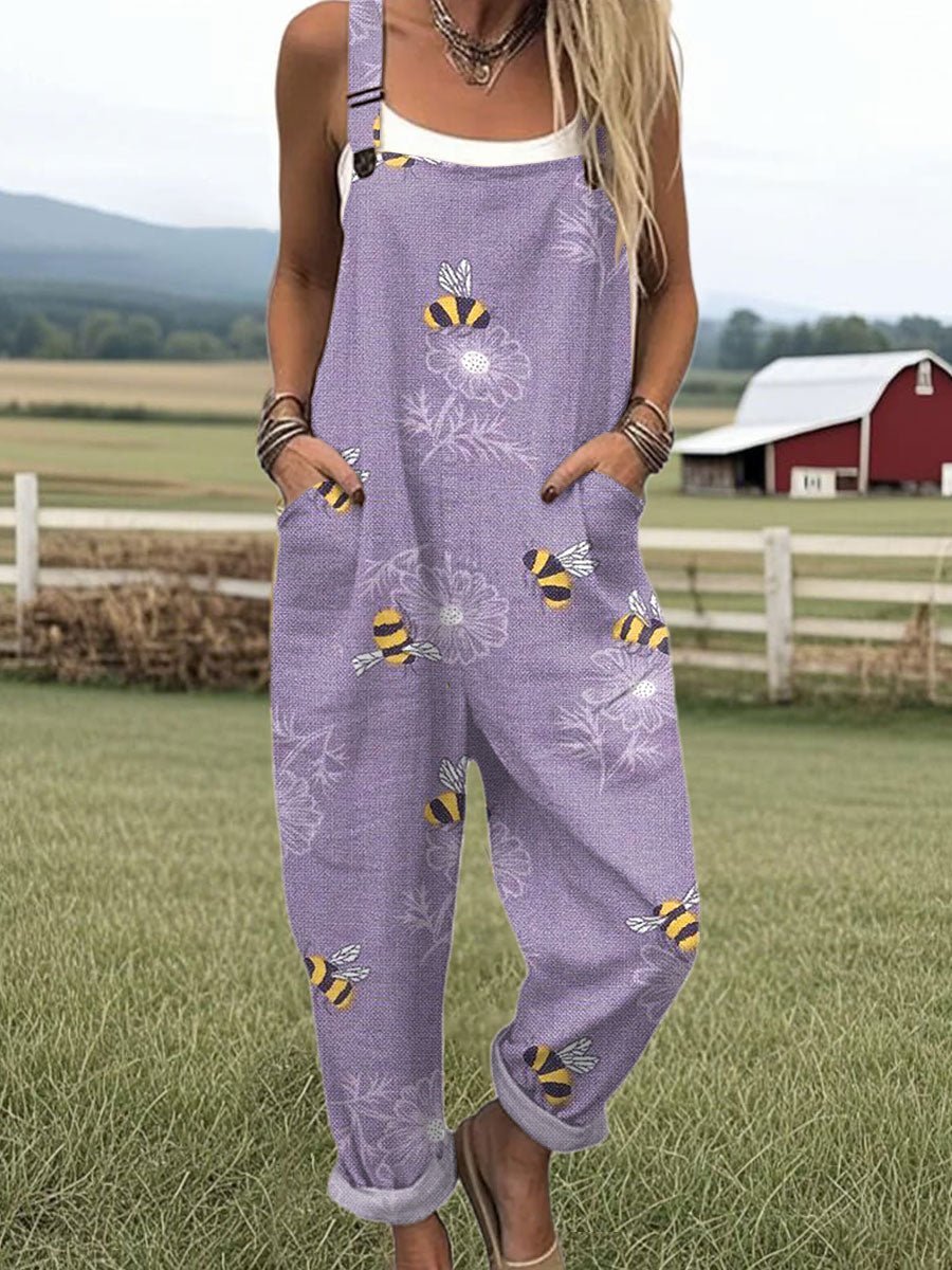 Annabelle | Playful And Relaxed Bee Print Summer Jumpsuit