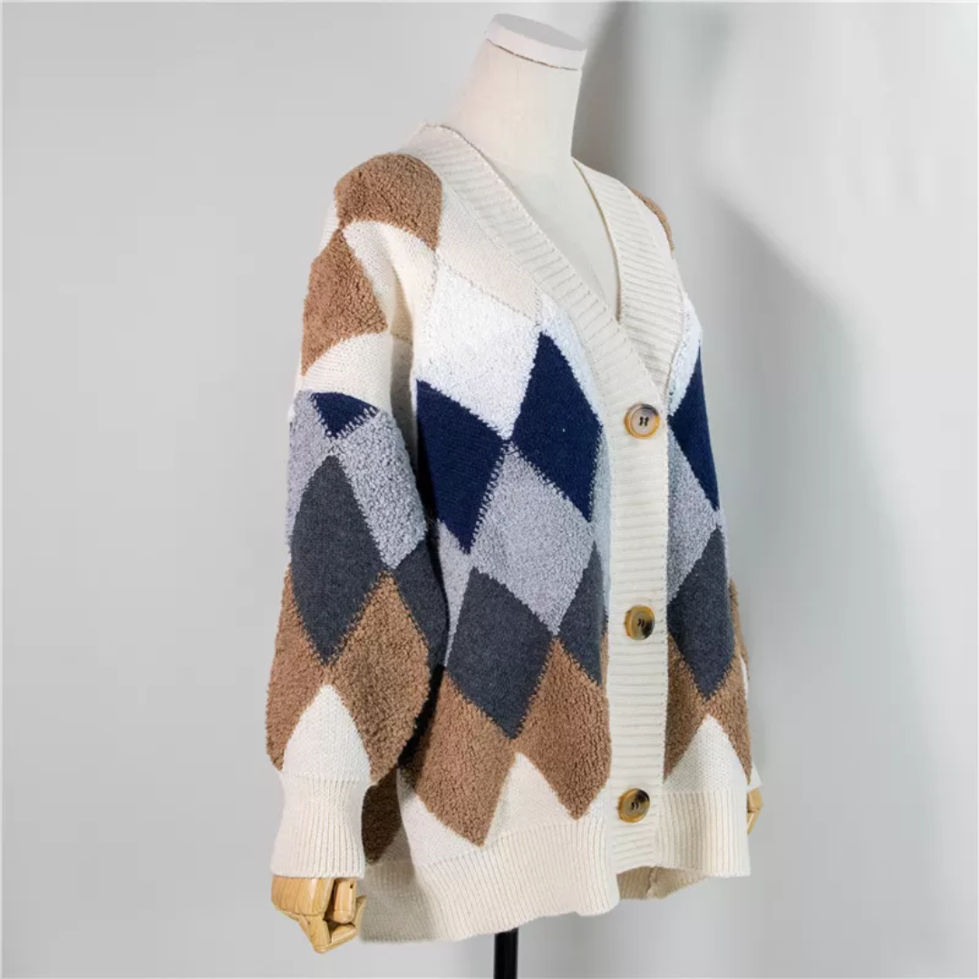Olivia | Kuscheliger und modischer Oversize-Cardigan mit Knöpfen
