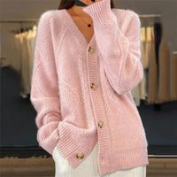 Hazel | Feminine And Textured Soft Knit Button Cardigan