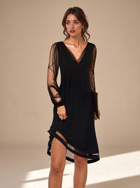 Elena | Chic Sequin Sheer Sleeve Party Mini Dress