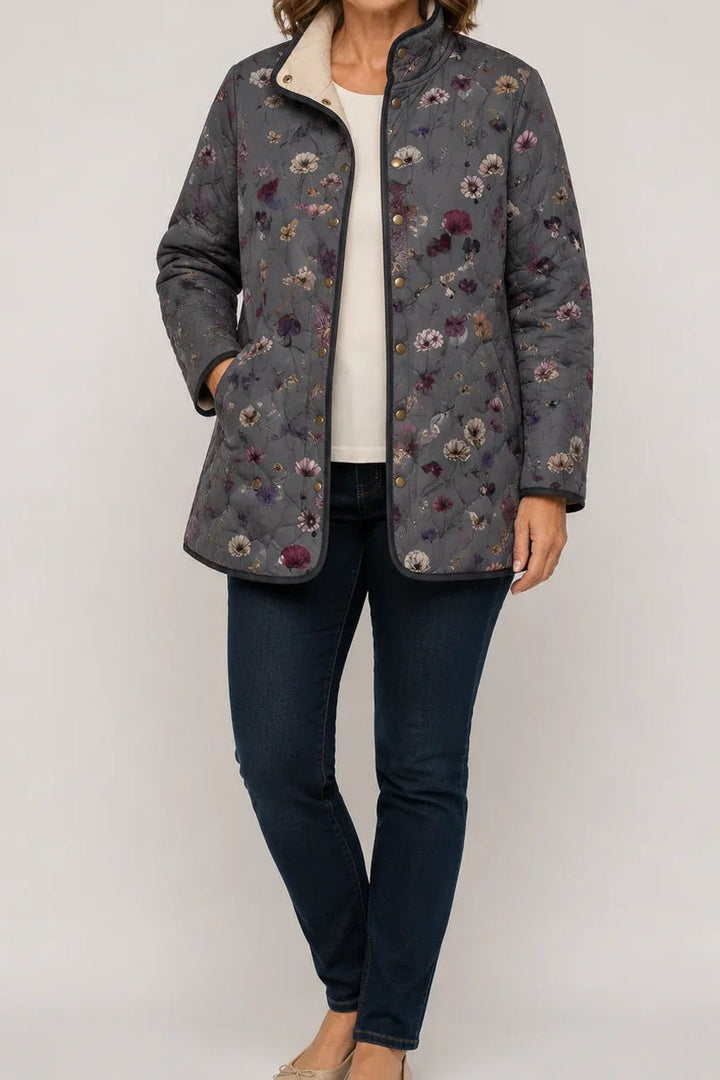 Wearbella | Floral Print Quilted Puffer Jacket