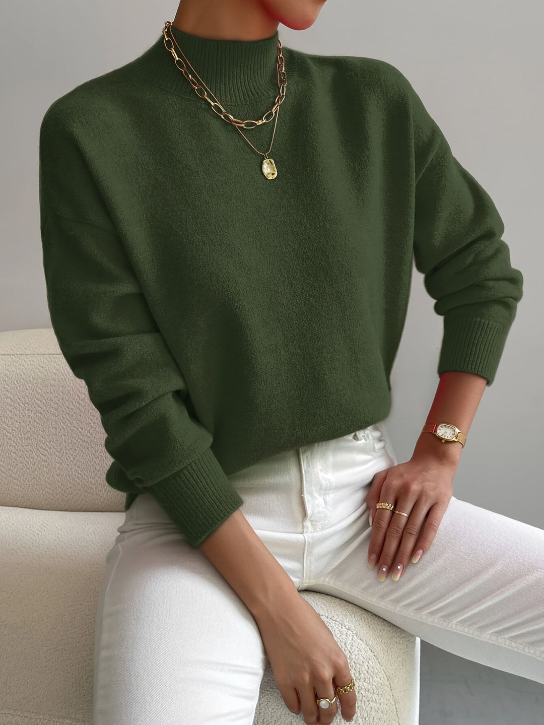 Evelyn | Comfortable And Timeless Turtleneck Knit Sweater