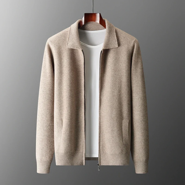 Ethan | Anspruchsvoller und stilvoller Strick-Cardigan mit durchgehendem Reißverschluss
