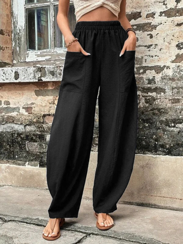 Sophia | Luftige und lässige Palazzo-Hose mit weitem Bein