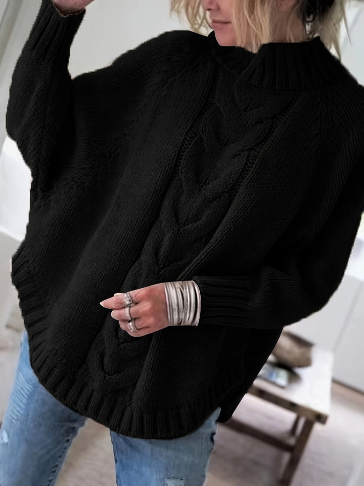 Corinna | Cable-Knit Sweater – Cozy High-Neck Style for Women