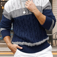 Marcus | Timeless Cable Knit Color-Block Sweater