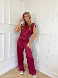 Valerie | Elegant And Glamorous Satin Wide-Leg Jumpsuit