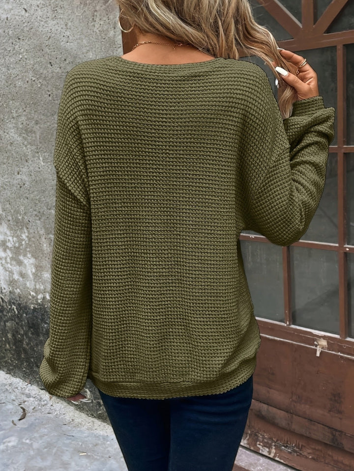Carly | Waffle-Knit Sweater – Relaxed Comfort for Women