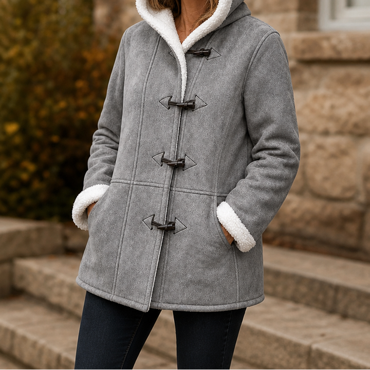 Plushbelle | Faux Shearling Hooded Winter Coat – Warm and Stylish