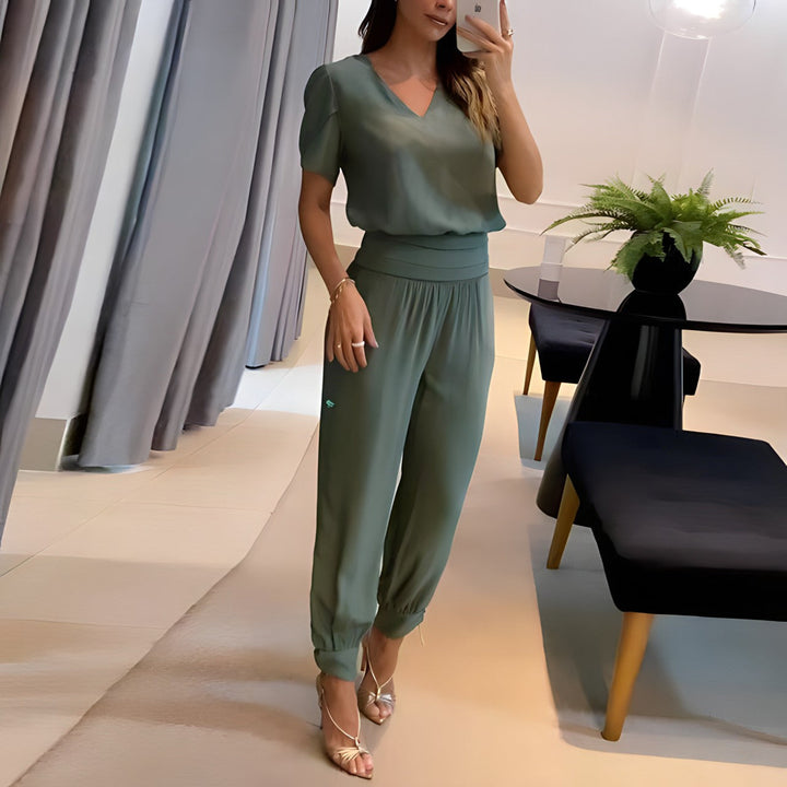 Sophia | Completo elegante e comodo di due pezzi con camicetta e pantaloni