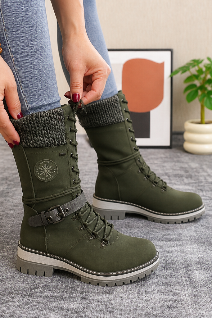 Snowbella | Knee-High Winter Boots – Side-Zip Design for Women