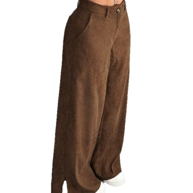 Maya | Pantaloni confortevoli a vita alta, a gamba larga, con spacco