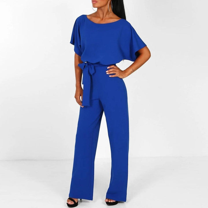 Viola | Casual Short Sleeve Jumpsuit with Belt for Women