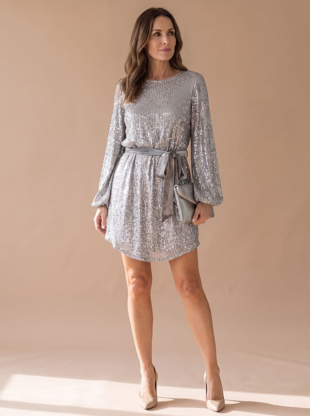 Mia | Sequin Mini Dress – Elegant Balloon Sleeve Style for Women
