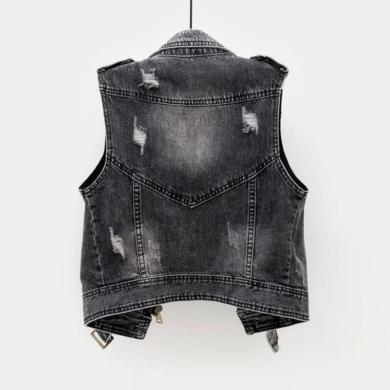 James | Gilet in denim vintage e alla moda effetto vissuto