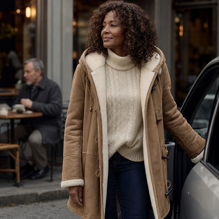 Wintlace | Hooded Duffle Coat – Warm Fleece-Lined Style for Women