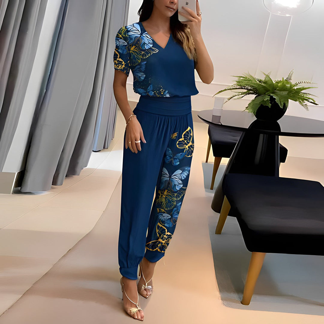 Sophia | Completo elegante e comodo di due pezzi con camicetta e pantaloni