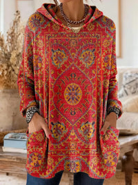 Amelia | Artistic And Comfortable Ethnic Print Hoodie Tunic
