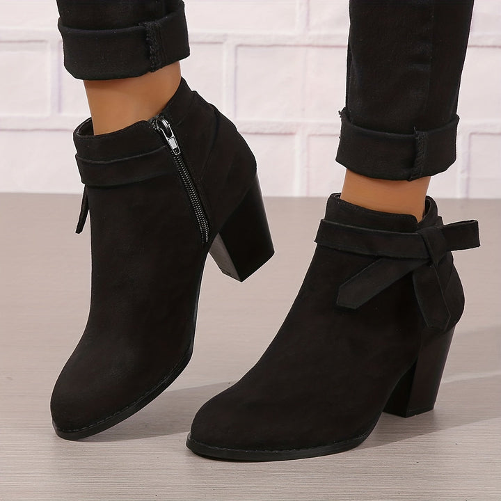 Clara | Bottines féminines à bout pointu avec détail en nœud