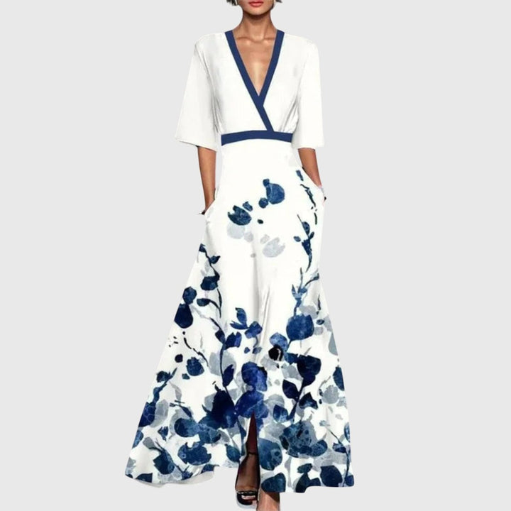 Mira | Robe longue fleurie audacieuse et féminine à manches longues