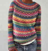 Evelyn | Pull en maille rayé, coloré et douillet