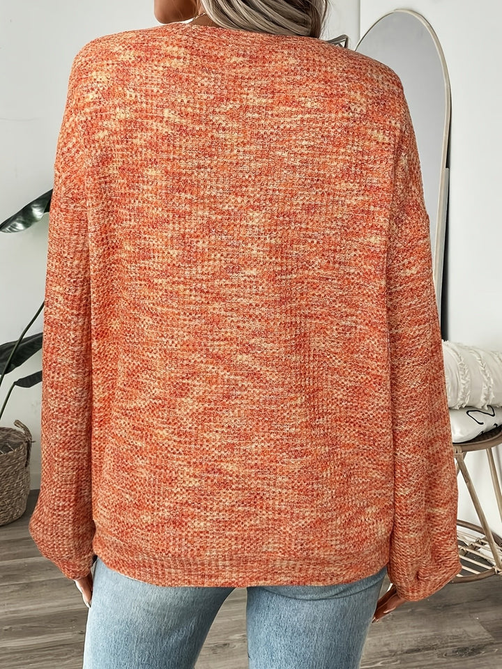 Katrina | Waffle-Knit Sweater – Cozy Relaxed Style for Women
