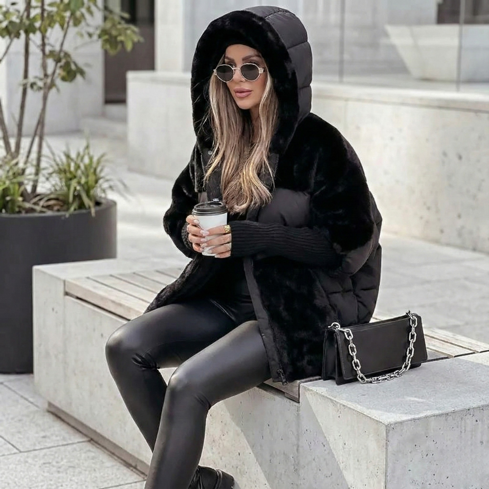 Cozevia | Quilted Hooded Jacket – Oversized Fit for Women