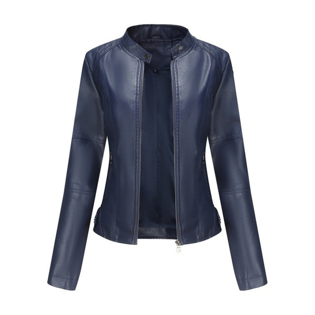 Florence | Cropped Faux Leather Jacket – Stylish Zip-Up for Women