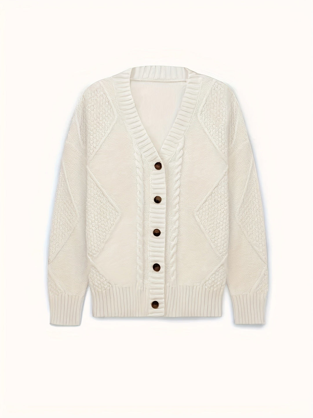 Lucinda | Cable-Knit Cardigan – Cozy Button Front Design