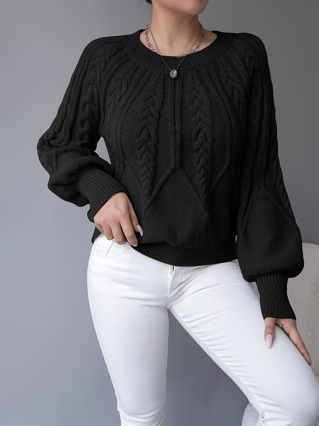 Ellis | Cable-Knit Sweater – Cozy Textured Style for Women